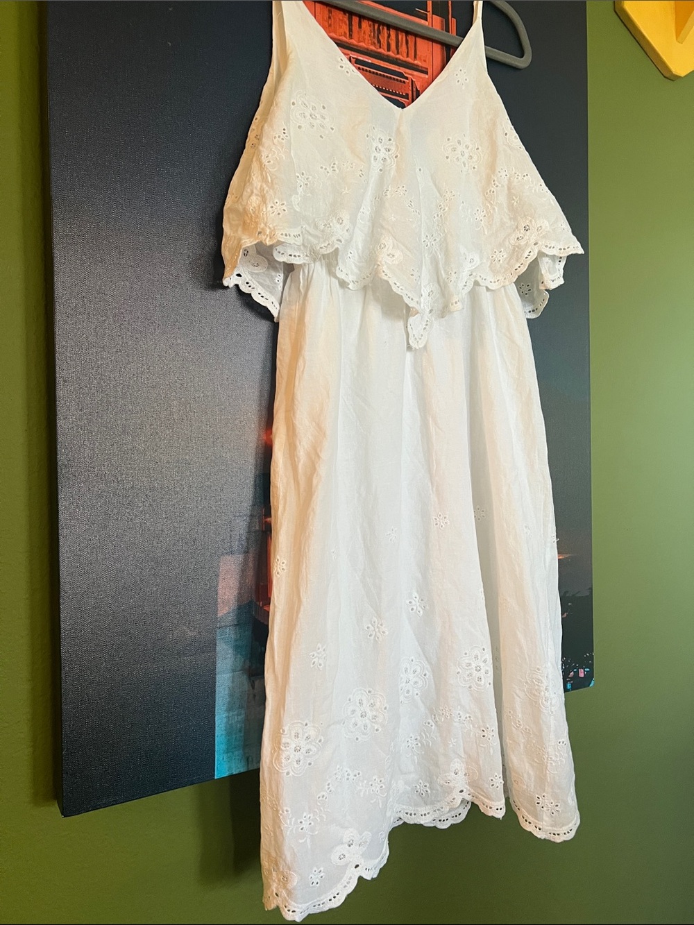 Wayf White Strapless Eyelet Ruffle Dress - Picture 3 of 3